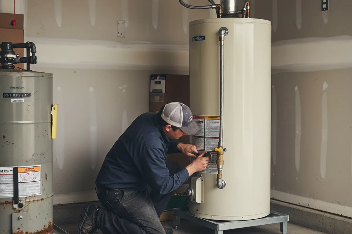 Water heater and shutoff valve replacement in Saybrook